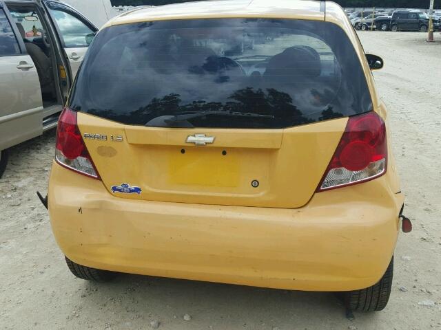 KL1TD66616B626144 - 2006 CHEVROLET AVEO BASE Сары фото 9
