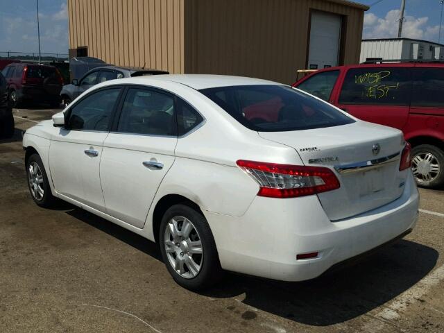 3N1AB7AP8DL688084 - 2013 NISSAN SENTRA S WHITE photo 3