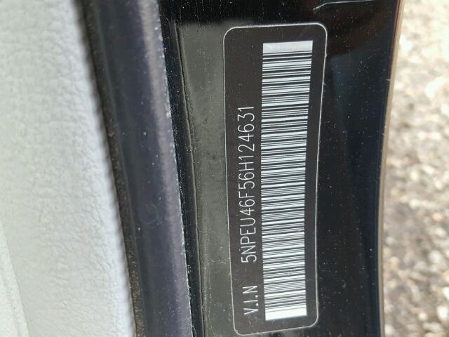 5NPEU46F56H124631 - 2006 HYUNDAI SONATA BLACK photo 10