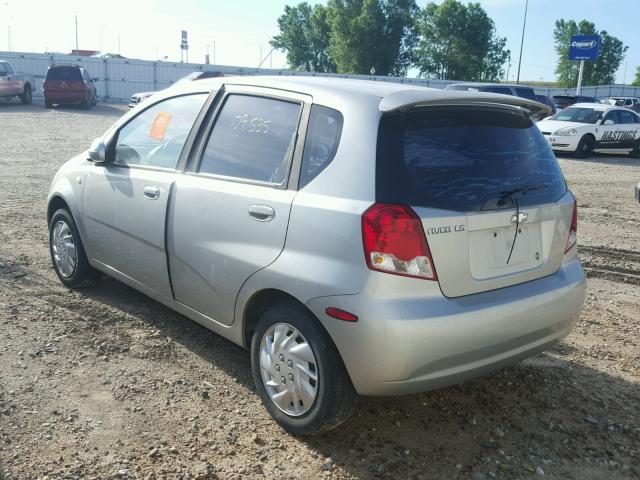 KL1TD62685B458233 - 2005 CHEVROLET AVEO BASE Күміс фото 3