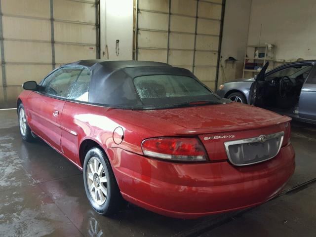 1C3EL75R64N113915 - 2004 CHRYSLER SEBRING GT RED photo 3