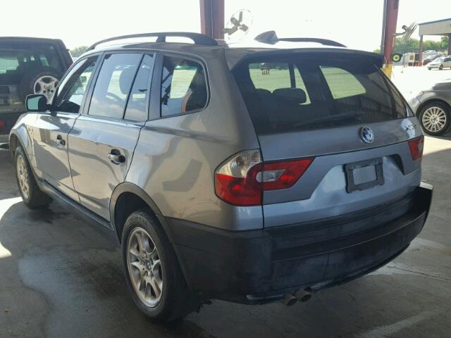 WBXPA73474WB28991 - 2004 BMW X3 2.5I SILVER photo 3