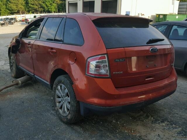 2FMDK38C88BA82951 - 2008 FORD EDGE SEL ORANGE photo 3