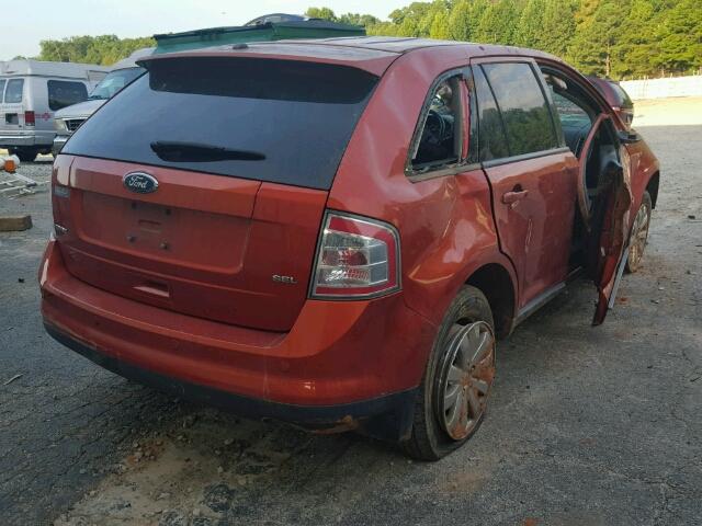 2FMDK38C88BA82951 - 2008 FORD EDGE SEL ORANGE photo 4