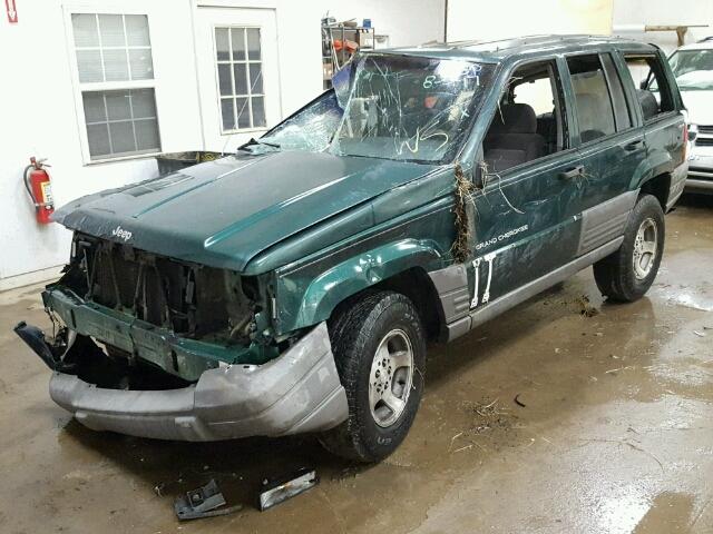 1J4GZ58S5VC760528 - 1997 JEEP GRAND CHER GREEN photo 2