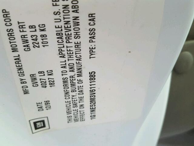 1G1NE52M3V6111885 - 1997 CHEVROLET MALIBU LS 白色 照片 10