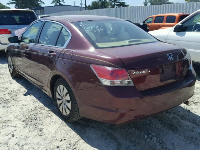 1HGCP26319A151511 - 2009 HONDA ACCORD LX MAROON photo 3