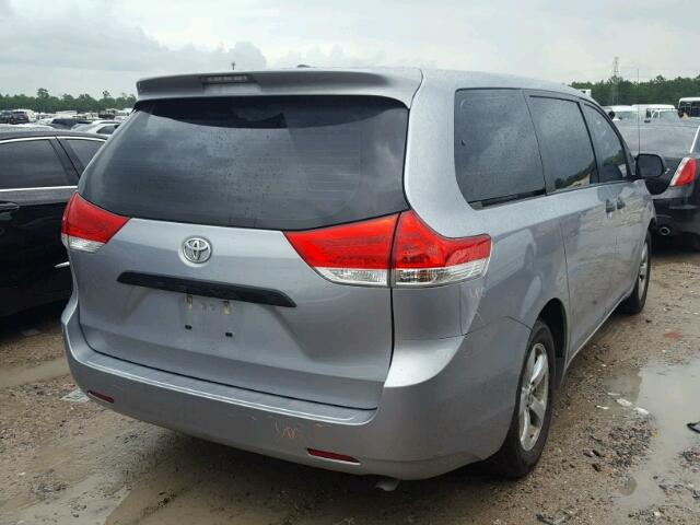 5TDZK3DC9DS403212 - 2013 TOYOTA SIENNA BAS SILVER photo 4