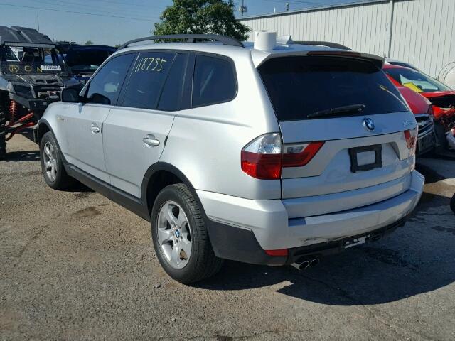 WBXPC93427WF28810 - 2007 BMW X3 3.0SI SILVER photo 3