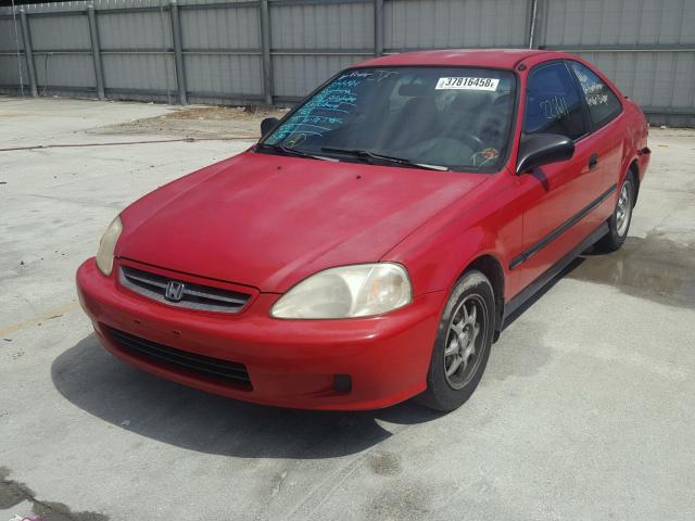 1HGEJ7124YL053422 - 2000 HONDA CIVIC HX RED photo 2