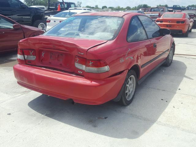 1HGEJ7124YL053422 - 2000 HONDA CIVIC HX RED photo 4