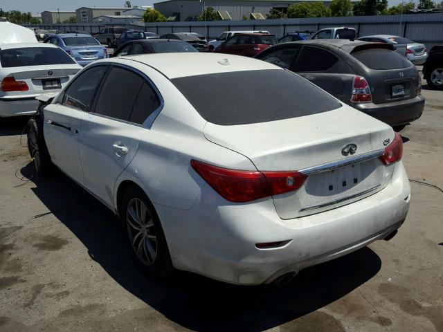 JN1BV7AP5EM692256 - 2014 INFINITI Q50 BASE WHITE photo 3