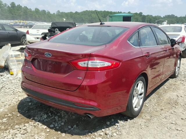 3FA6P0H78ER171647 - 2014 FORD FUSION SE RED photo 4