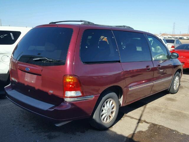 2FMZA5241YBC27916 - 2000 FORD WINDSTAR S BURGUNDY photo 4