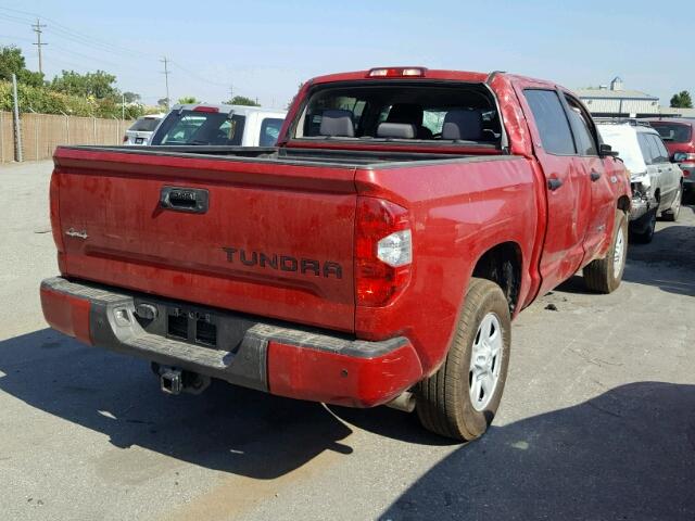 5TFDY5F17HX621195 - 2017 TOYOTA TUNDRA CRE RED photo 4