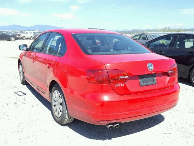 3VW2K7AJ4EM350073 - 2014 VOLKSWAGEN JETTA BASE 红色 照片 3