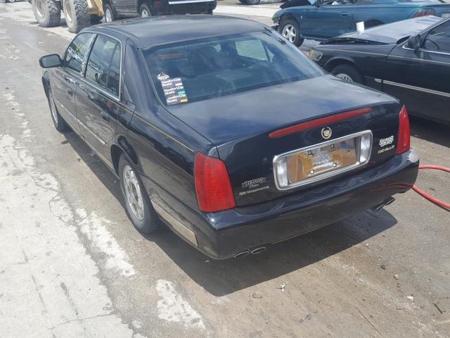 1G6KD54Y82U185536 - 2002 CADILLAC DEVILLE BLACK photo 3