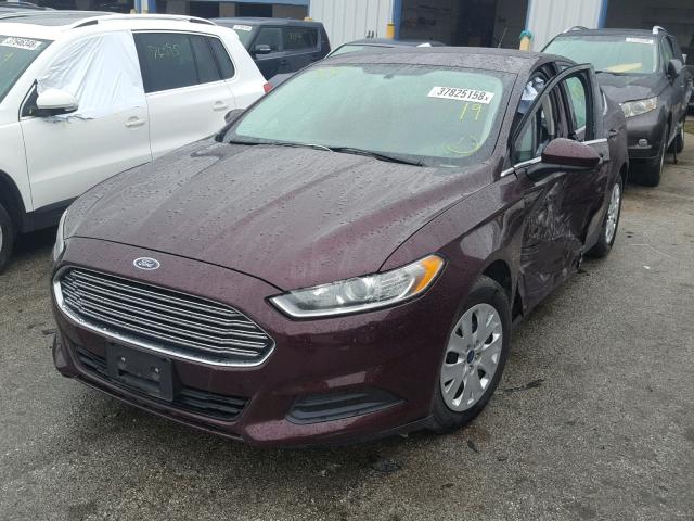 3FA6P0G74DR368766 - 2013 FORD FUSION S BURGUNDY photo 2