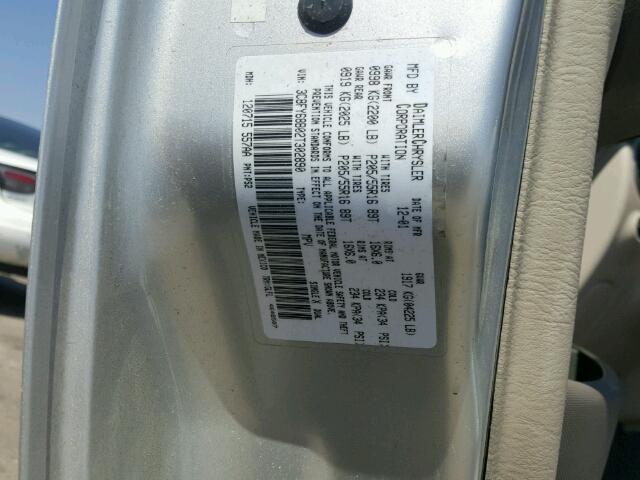 3C8FY68B02T302890 - 2002 CHRYSLER PT CRUISER SILVER photo 10