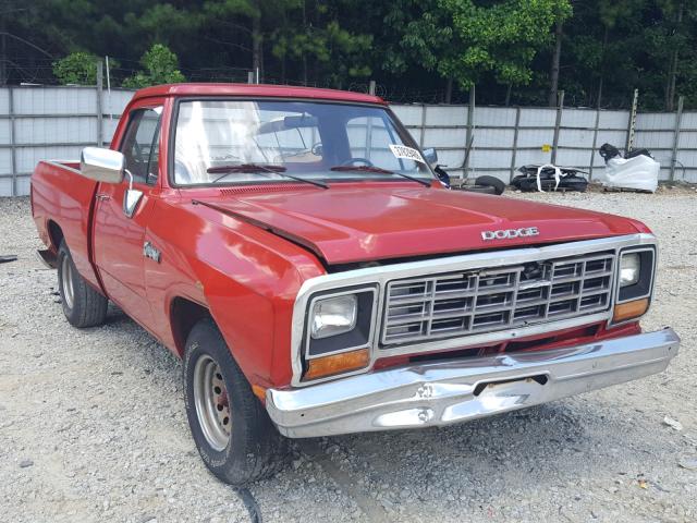 1B7FD14H7ES341864 - 1984 DODGE D-SERIES D RED photo 1