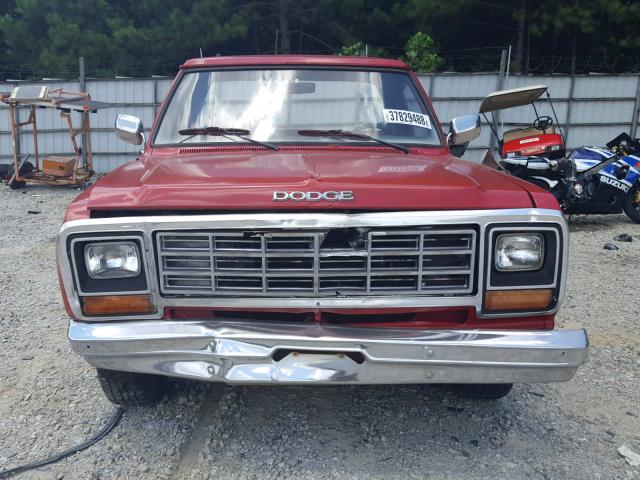 1B7FD14H7ES341864 - 1984 DODGE D-SERIES D RED photo 9