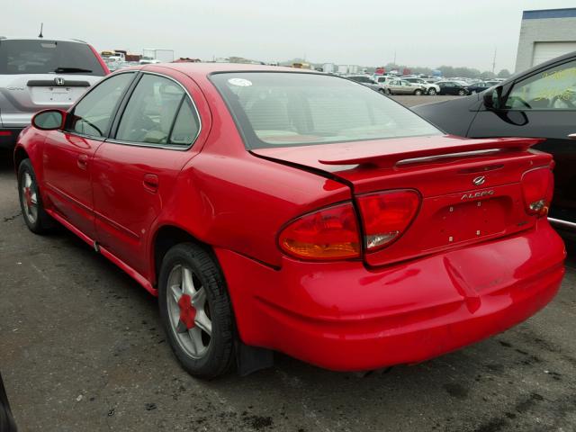 1G3NF52E0YC347459 - 2000 OLDSMOBILE ALERO GLS RED photo 3