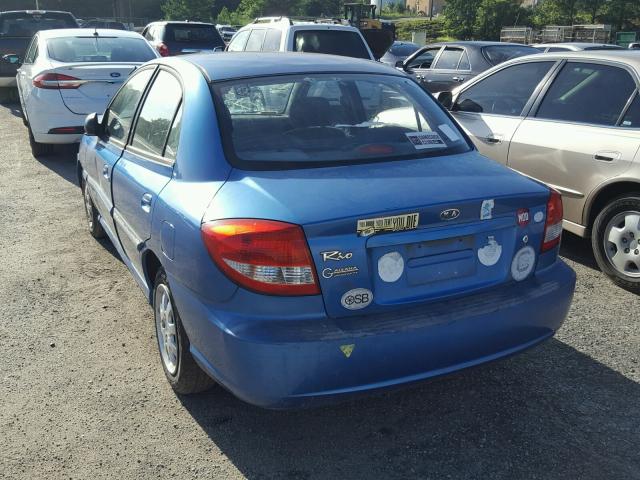 KNADC125246333923 - 2004 KIA RIO BLUE photo 3