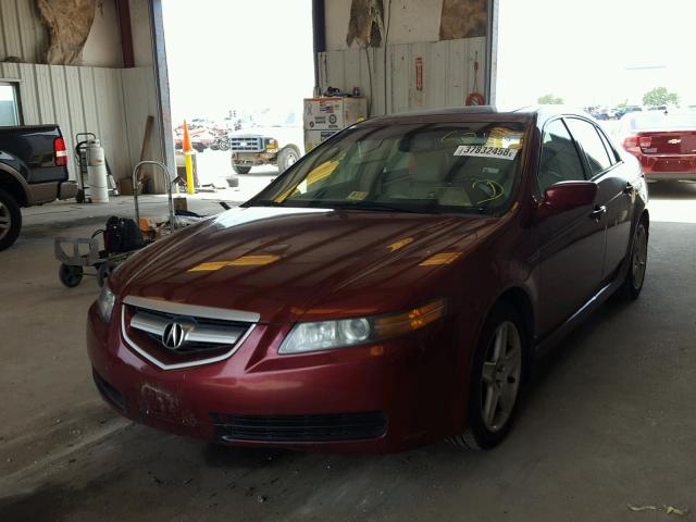 19UUA662X5A016252 - 2005 ACURA TL MAROON photo 2