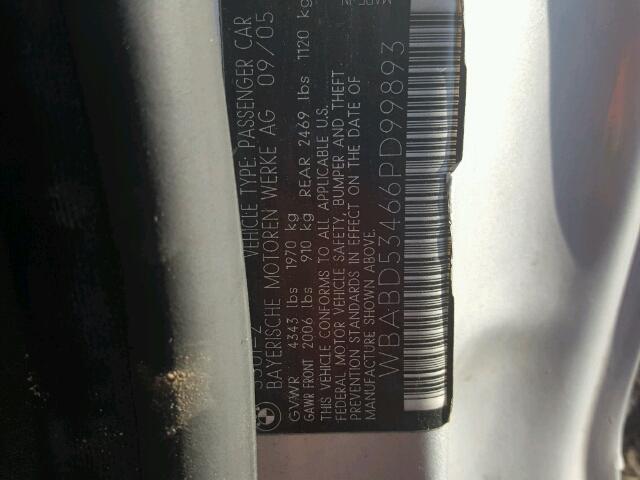 WBABD53466PD99893 - 2006 BMW 330 CI BLACK photo 10