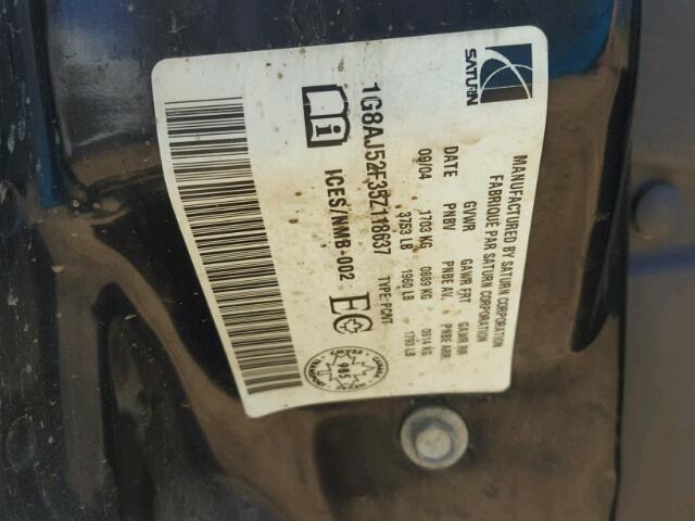 1G8AJ52F35Z118637 - 2005 SATURN ION LEVEL RED photo 10