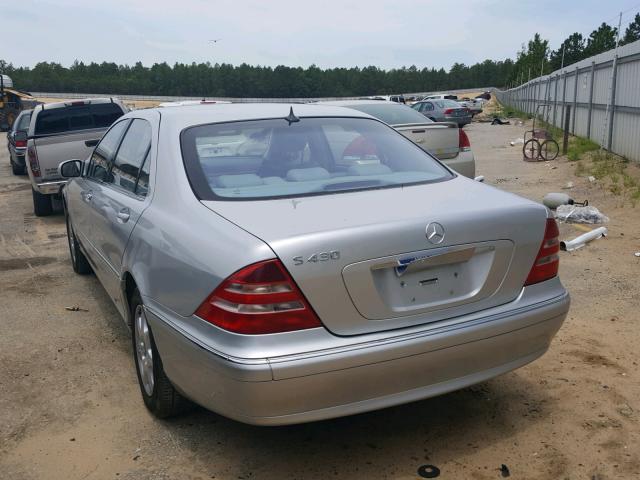 WDBNG70JX2A314267 - 2002 MERCEDES-BENZ S 430 SILVER photo 3