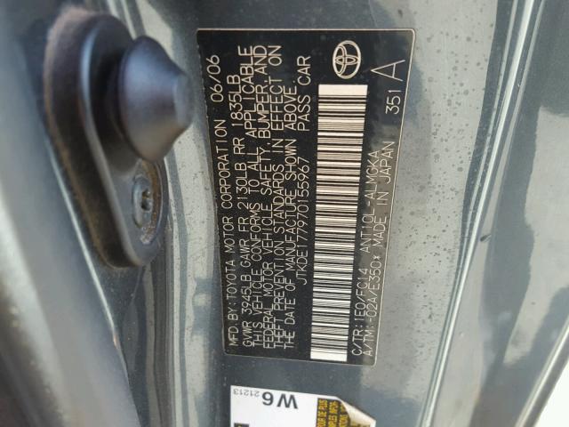 JTKDE177970155967 - 2007 TOYOTA SCION TC 石墨色 照片 10