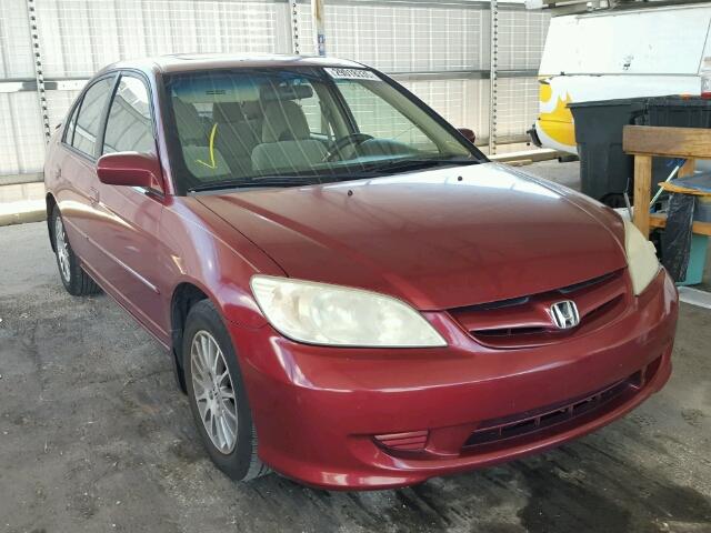 2HGES26725H570232 - 2005 HONDA CIVIC EX BURGUNDY photo 1