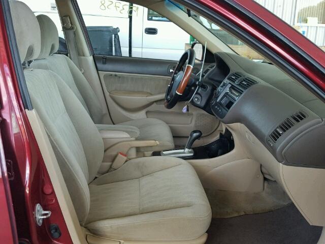 2HGES26725H570232 - 2005 HONDA CIVIC EX 勃艮第红 照片 5
