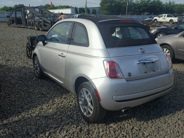 3C3CFFDR8CT339608 - 2012 FIAT 500 POP SILVER photo 3