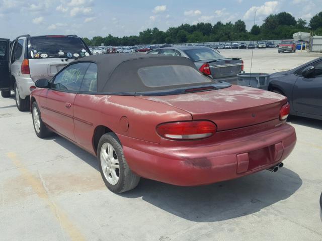 3C3EL55H2VT630304 - 1997 CHRYSLER SEBRING JX RED photo 3