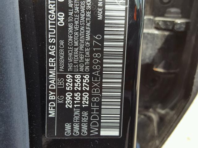 WDDHF8JBXEA898176 - 2014 MERCEDES-BENZ E 350 4MAT BLACK photo 10