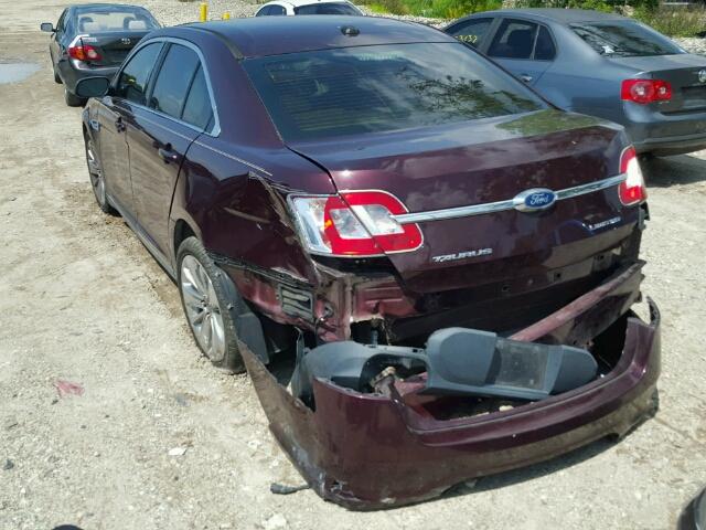 1FAHP2FW2BG166803 - 2011 FORD TAURUS BURGUNDY photo 3