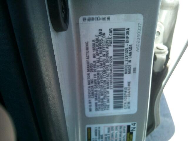 2T1KR32E54C221226 - 2004 TOYOTA MATRIX 银色 照片 10