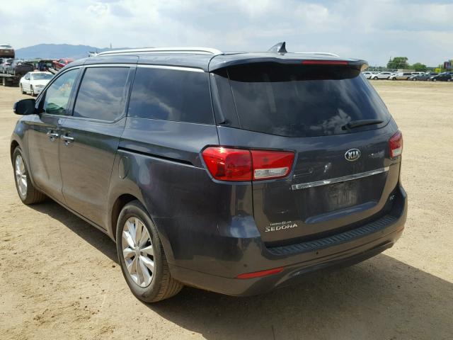 KNDMC5C11G6168909 - 2016 KIA SEDONA EX GRAY photo 3