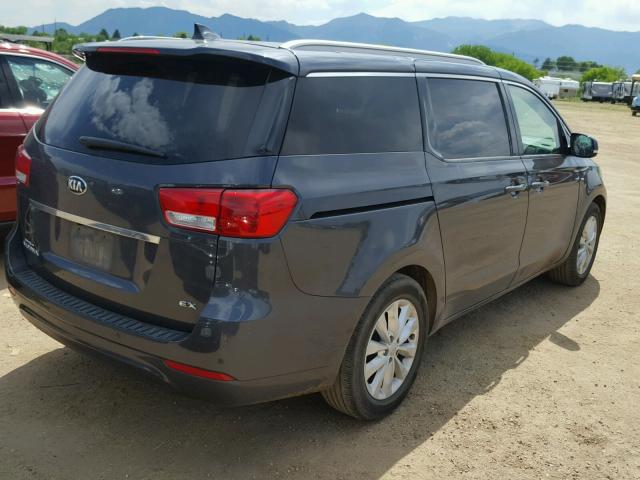 KNDMC5C11G6168909 - 2016 KIA SEDONA EX GRAY photo 4