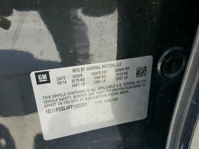 1G11F5SL4FF182291 - 2015 CHEVROLET MALIBU LTZ 黑色 照片 10