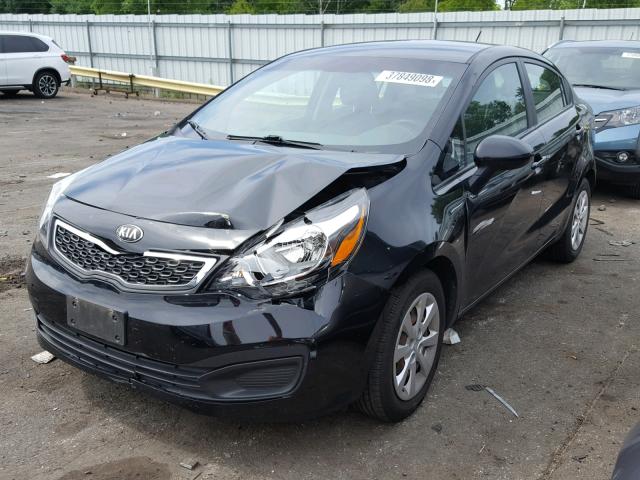 KNADN4A38D6198197 - 2013 KIA RIO EX BLACK photo 2