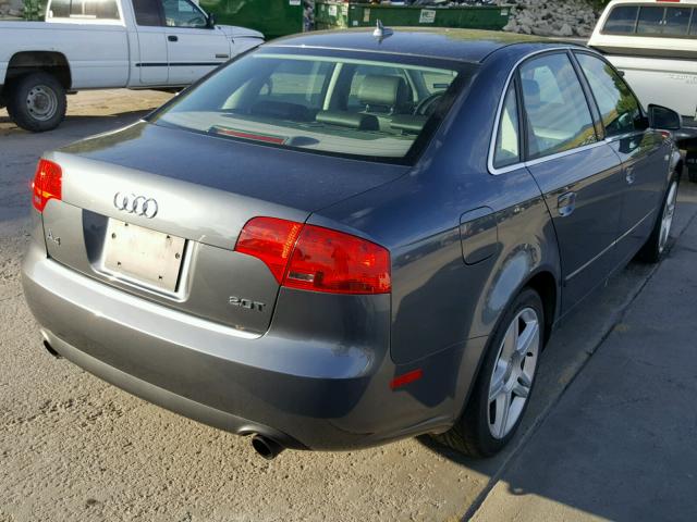 WAUAF78E27A223220 - 2007 AUDI A4 2 GRAY photo 4