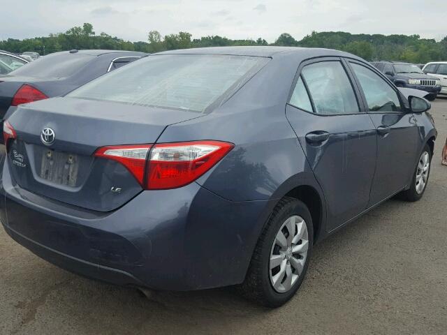 2T1BURHE7EC203921 - 2014 TOYOTA COROLLA L GRAY photo 4