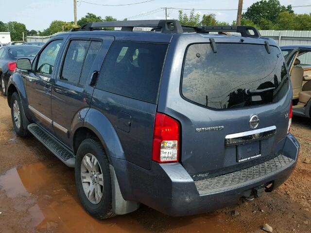 5N1AR18B18C609397 - 2008 NISSAN PATHFINDER BLUE photo 3