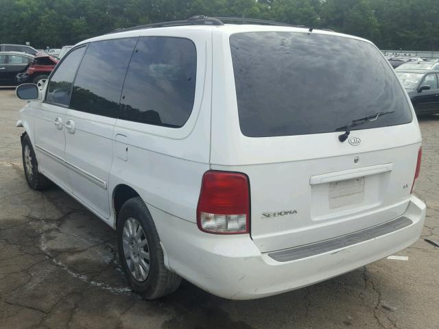 KNDUP131726112172 - 2002 KIA SEDONA EX WHITE photo 3