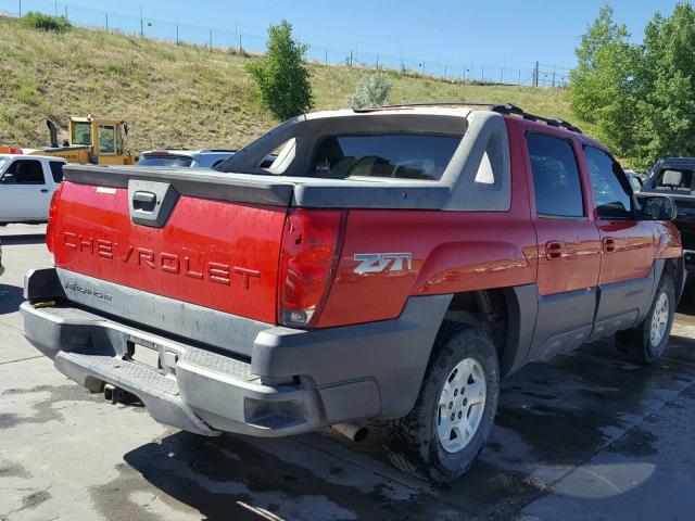 3GNEK13T23G310198 - 2003 CHEVROLET AVALANCHE RED photo 4