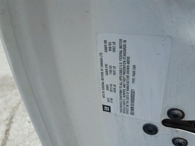 2G1WN151X69282321 - 2006 CHEVROLET MONTE CARL 白色 照片 10