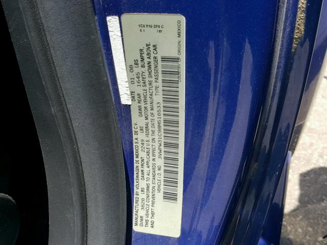 3VWPW31C98M516533 - 2008 VOLKSWAGEN NEW BEETLE ლურჯი ფოტო 10